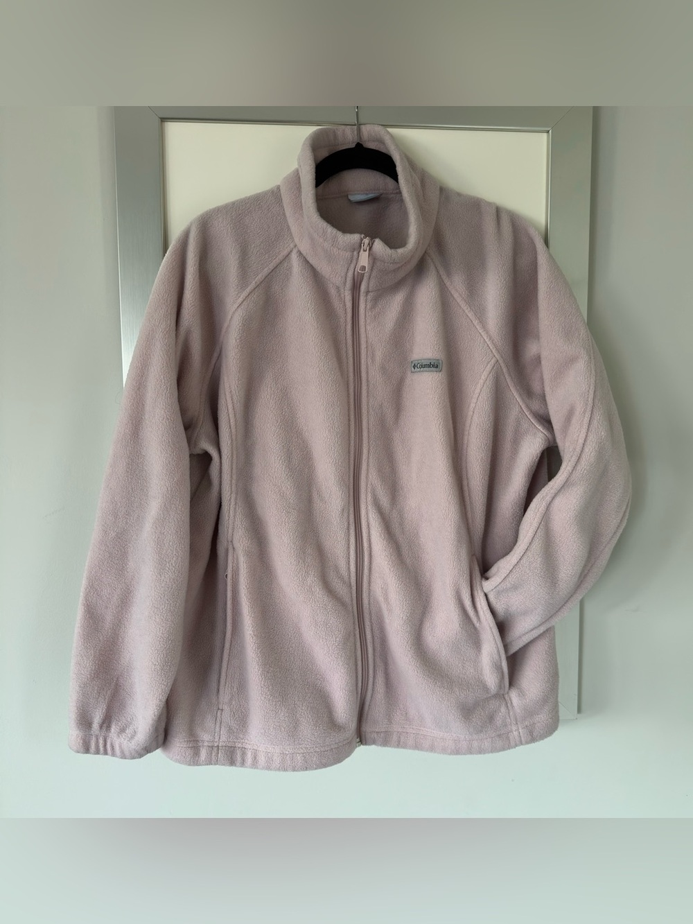 Columbia Pink Full Zip Fleece Jacket Sz 3X Gorpcore Normcore Utility Cozy Layer